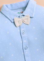 Bumzee Blue & Beige Formal Set, Full Sleeves, 100% Cotton
