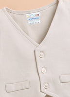 Bumzee Blue & Beige Formal Set, Full Sleeves, 100% Cotton