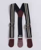 Bumzee Black & Beige Formal Set, Full Sleeves, 100% Cotton, with Suspender