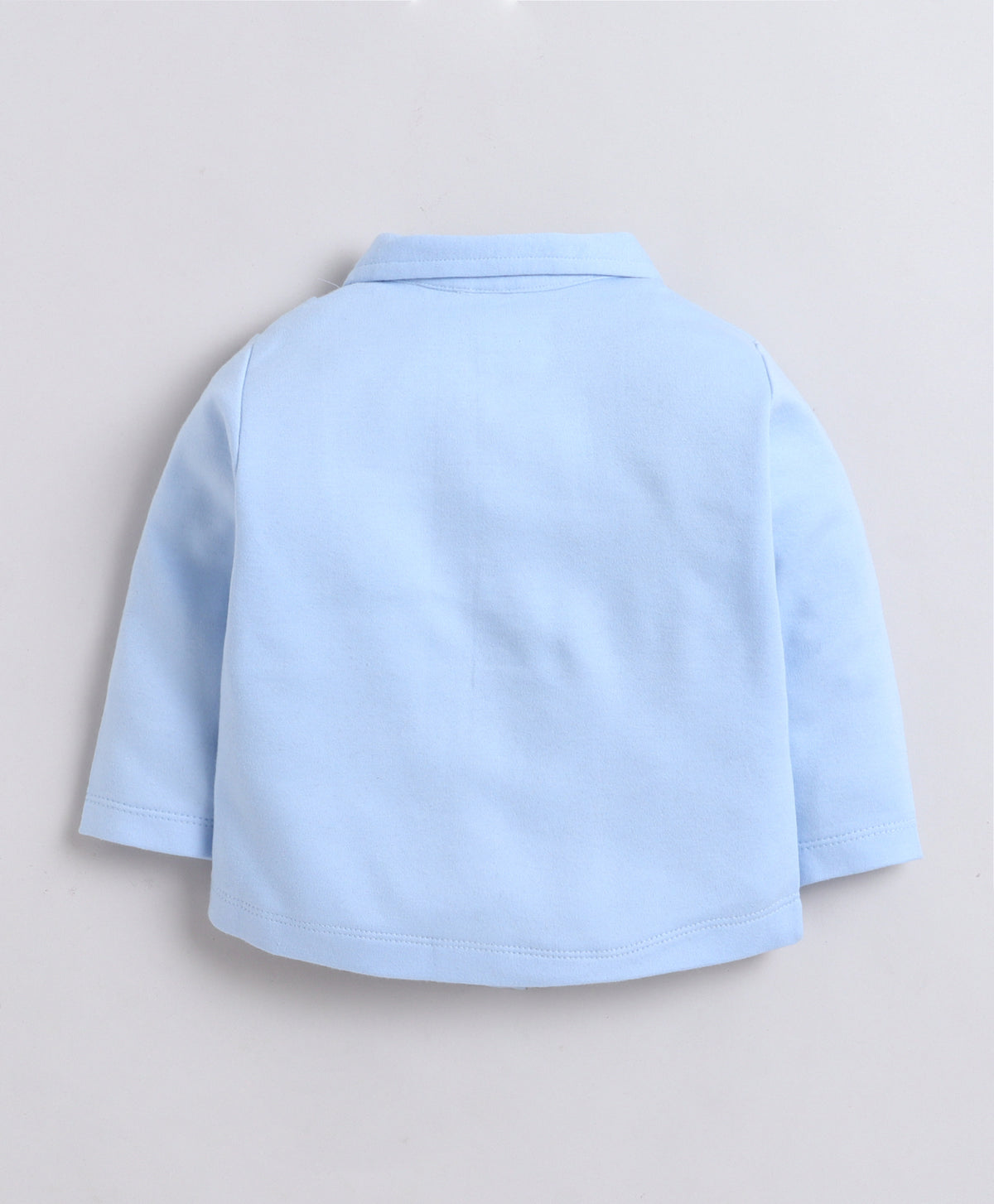 Bumzee Sky Blue & Navy Formal Set, Full Sleeves, 100% Cotton