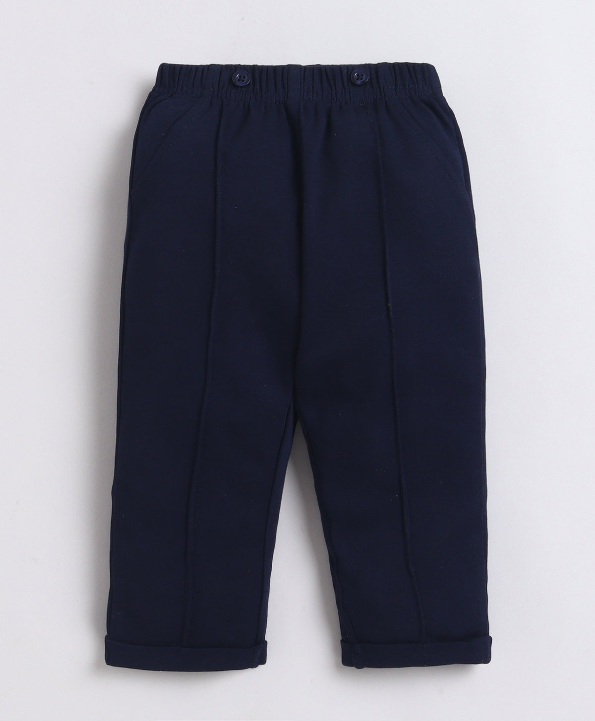 Bumzee Sky Blue & Navy Formal Set, Full Sleeves, 100% Cotton