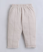 Bumzee Maroon & Beige Formal Set, Full Sleeves, 100% Cotton