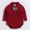 Bumzee Maroon & Grey Formal Set, Full Sleeves, 100% Cotton