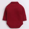Bumzee Maroon & Grey Formal Set, Full Sleeves, 100% Cotton