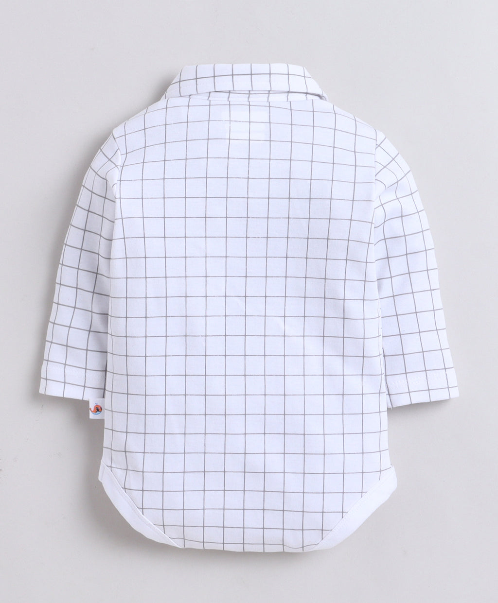 Bumzee White & Grey Formal Set, Full Sleeves, 100% Cotton