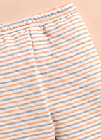 Bumzee Orange & Cream Embroidered Winter Set, Full Sleeves, Padded
