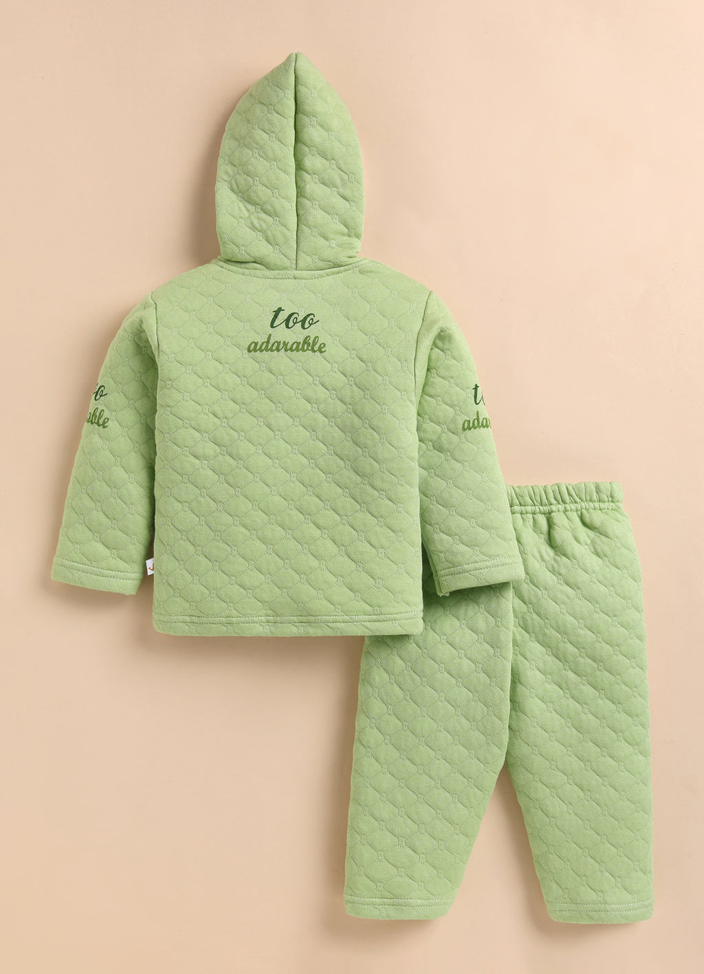 Bumzee Green Embroidered Winter Set, Full Sleeves, Padded