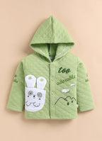 Bumzee Green Embroidered Winter Set, Full Sleeves, Padded