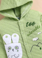 Bumzee Green Embroidered Winter Set, Full Sleeves, Padded