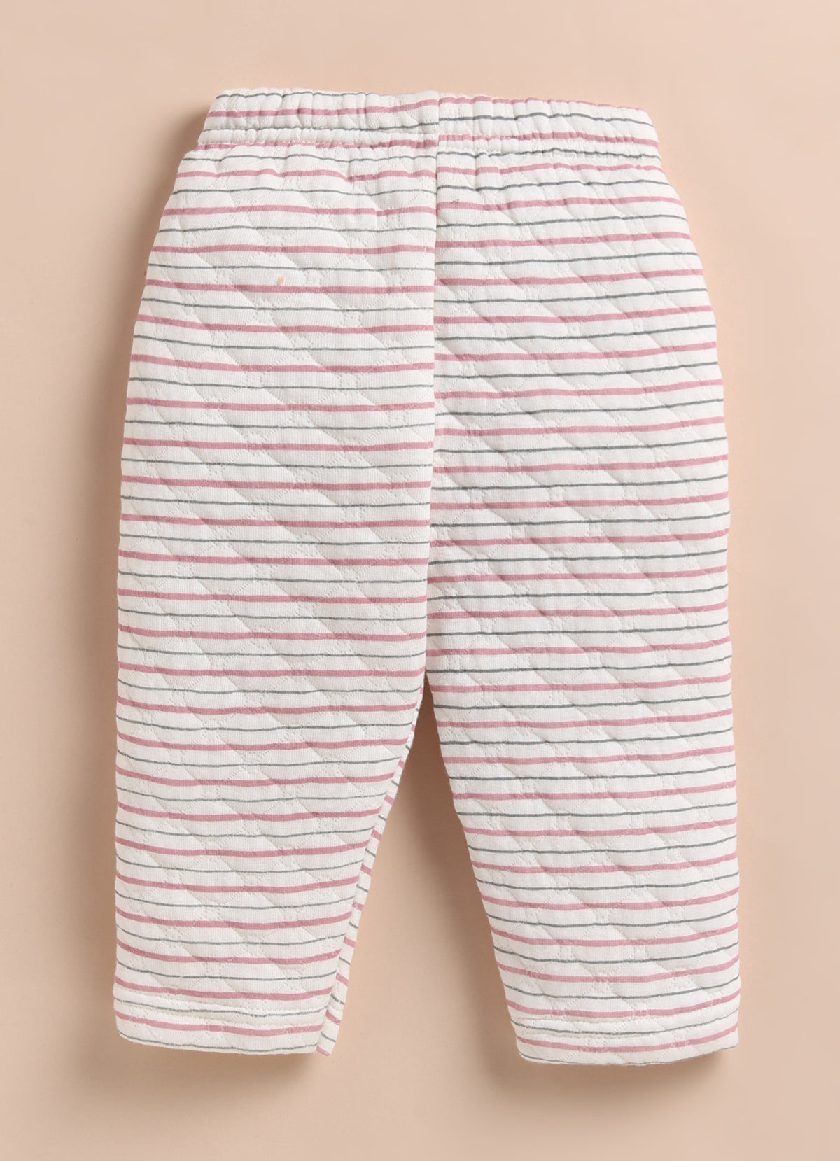 Bumzee Pink & Cream Embroidered Winter Set, Full Sleeves, Padded