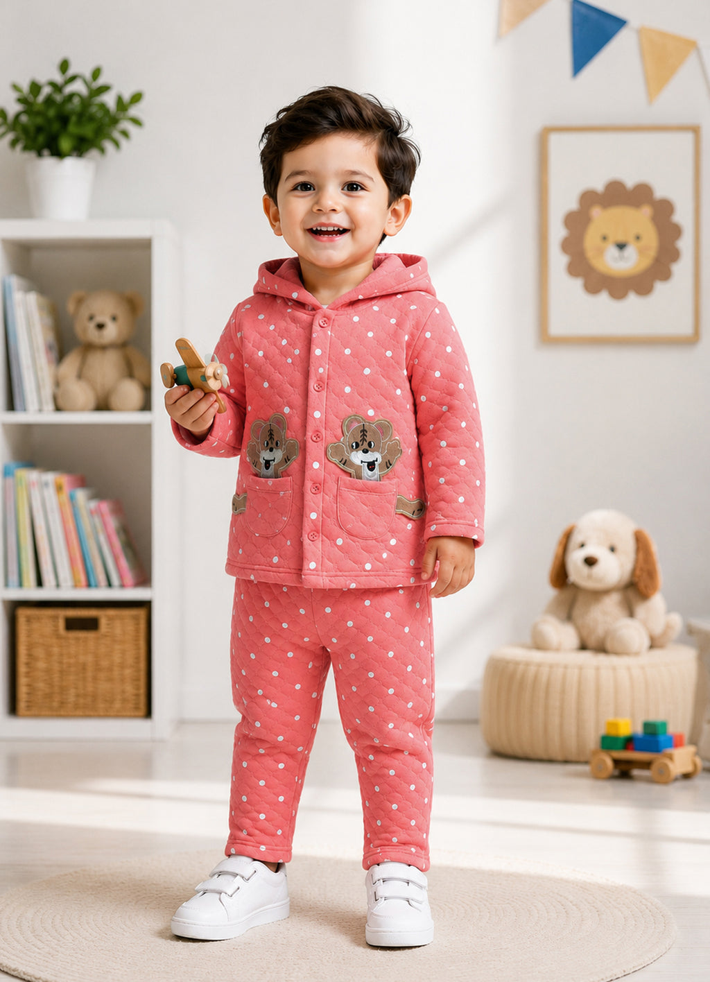 Bumzee Coral Graphic Print Winter Set, Full Sleeves, Padded