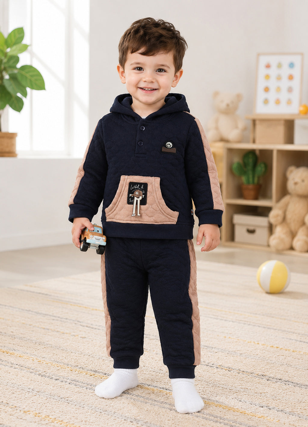 Bumzee Navy Winter Set, Full Sleeves, Padded