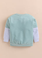 Bumzee Green Graphic Print Sweatshirt, Full Sleeves, 100% Cotton