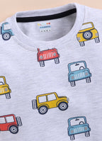 Bumzee Grey Graphic Print Sweatshirt, Full Sleeves, 100% Cotton