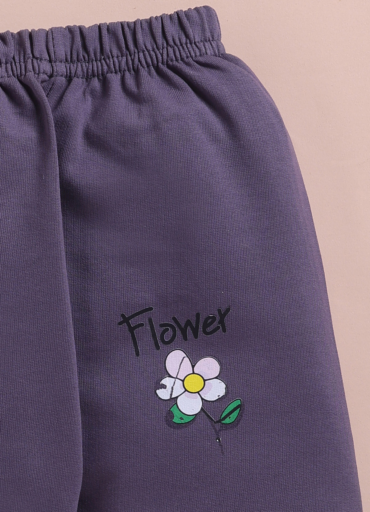 Bumzee Lavender & Grey Floral Print Sweatshirt & Jogger Set, Full Sleeves