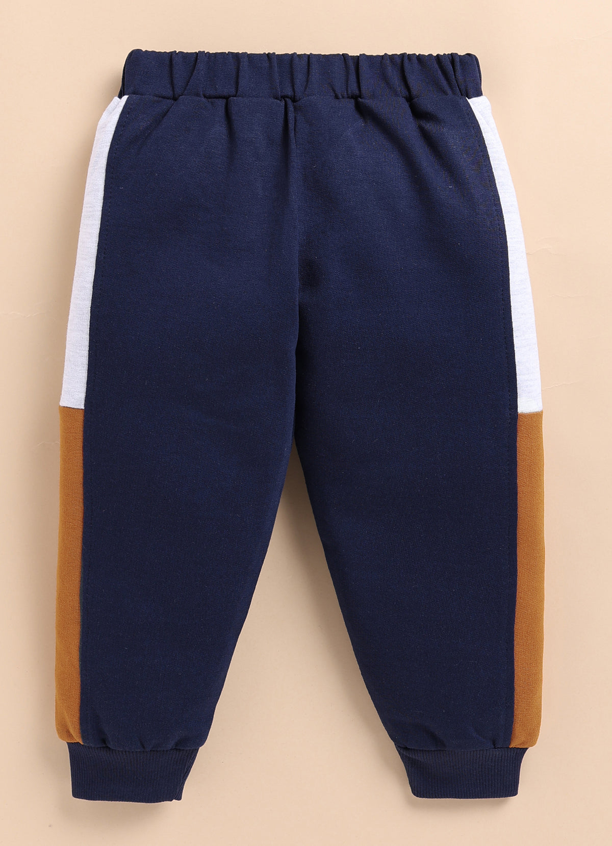 Bumzee Grey & Navy Embroidered Sweatshirt & Jogger Set, Full Sleeves, 100% Cotton