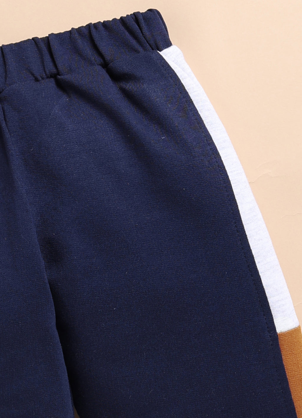 Bumzee Grey & Navy Embroidered Sweatshirt & Jogger Set, Full Sleeves, 100% Cotton