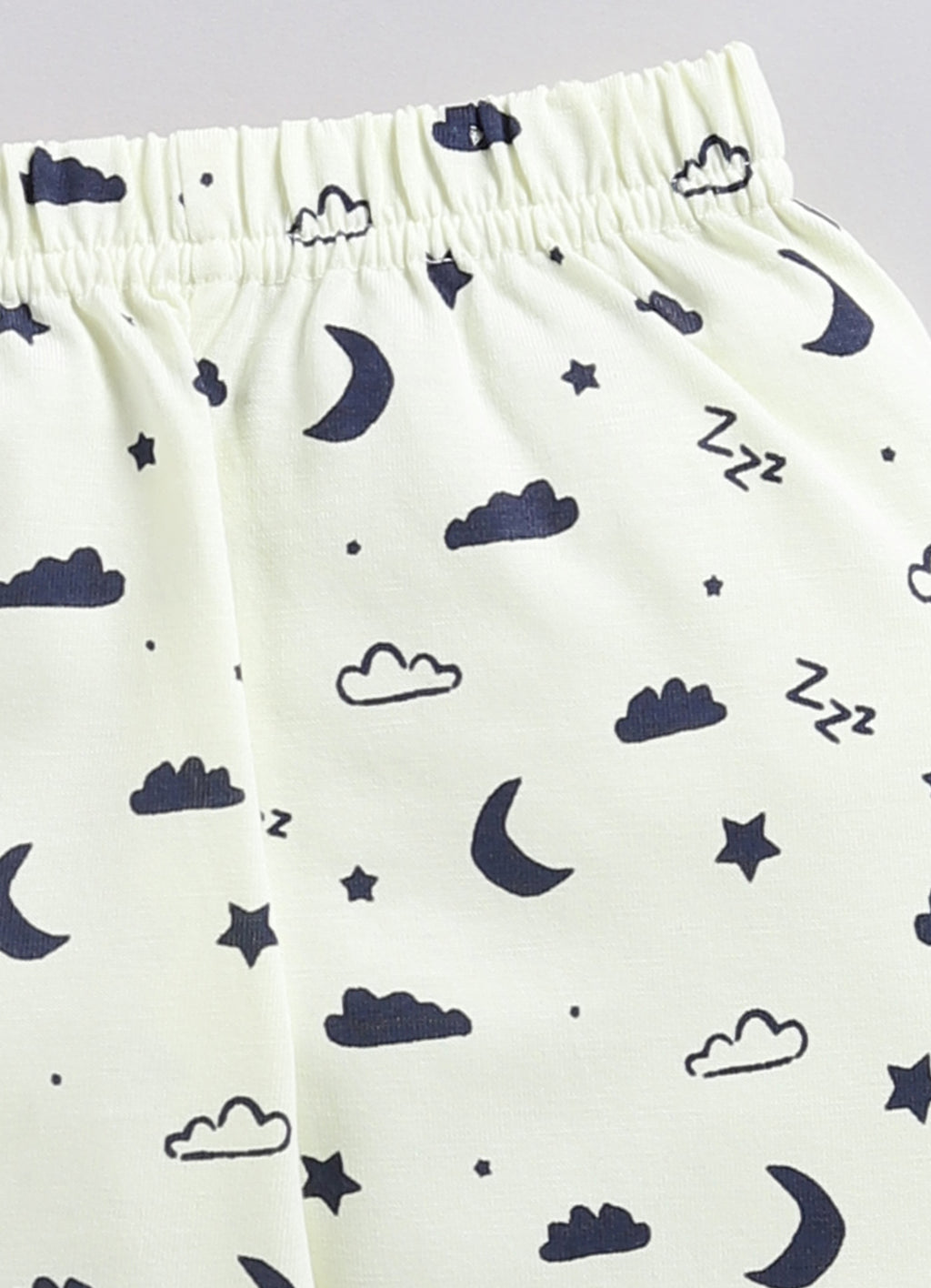Bumzee Navy & Beige Graphic Print T-Shirt & Pyjama Set, Full Sleeves, 100% Cotton