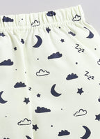 Bumzee Navy & Beige Graphic Print T-Shirt & Pyjama Set, Full Sleeves, 100% Cotton