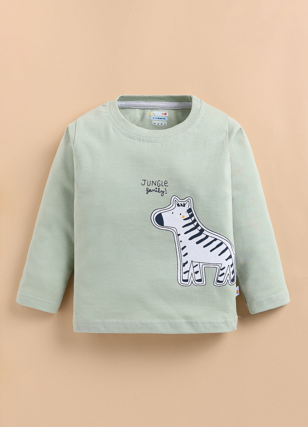 Bumzee Green & Grey Applique T-Shirt & Pyjama Set, Full Sleeves, 100% Cotton