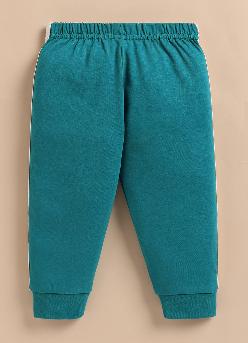 Bumzee Beige & Teal Animal Print T-Shirt & Pyjama Set, Full Sleeves, 100% Cotton