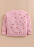 Bumzee Peach Graphic Print Sweatshirt, Full Sleeves, Cotton Blend