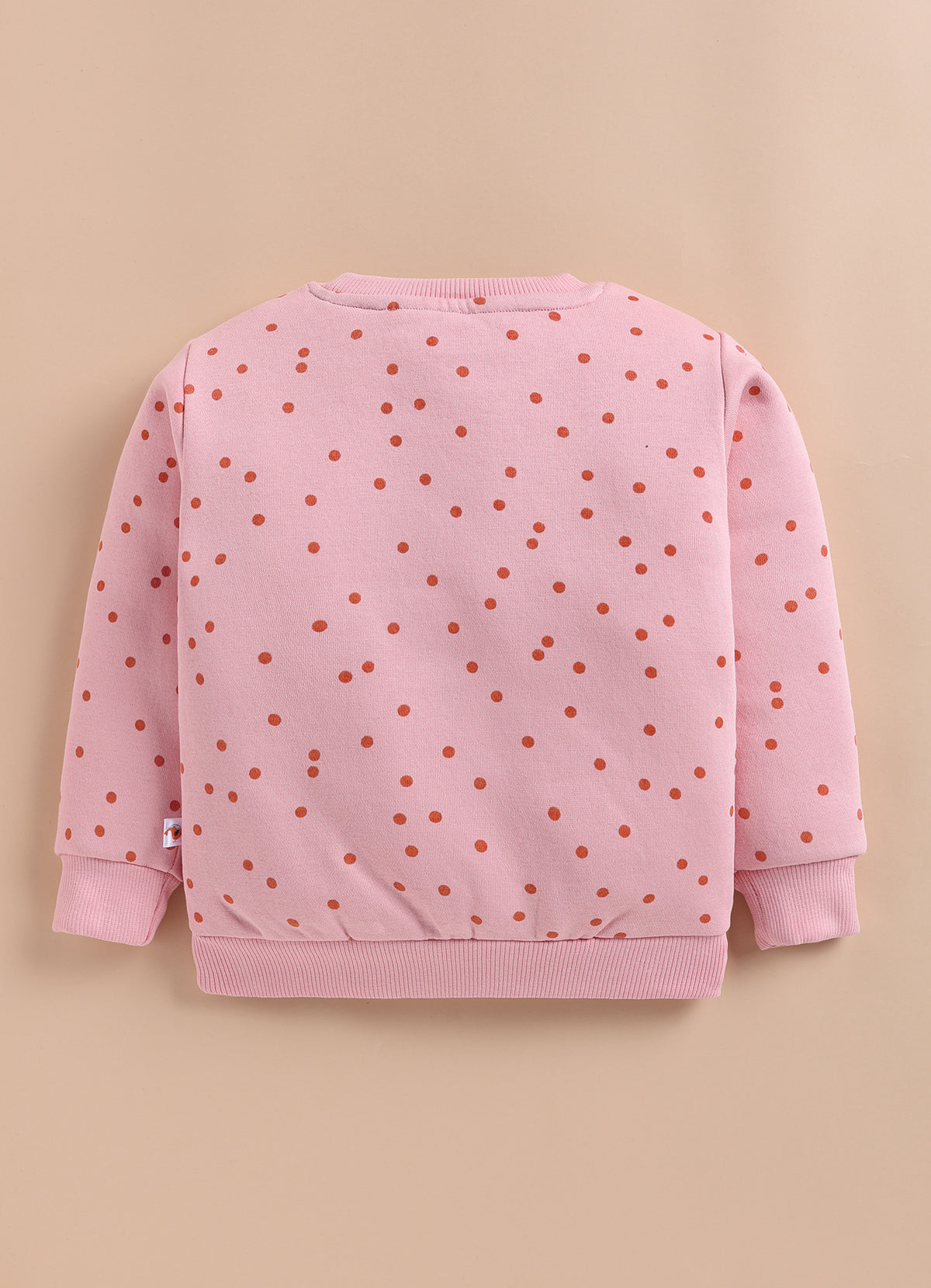 Bumzee Peach Graphic Print Sweatshirt, Full Sleeves, Cotton Blend