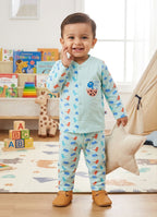 Bumzee Mint Animal Print Jabla & Pyjama Set, Full Sleeves, 100% Cotton