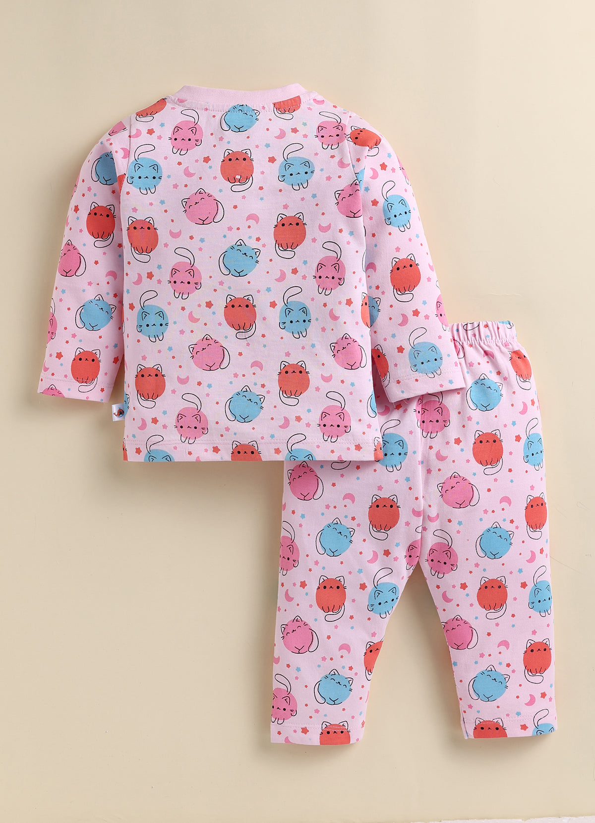 Bumzee Pink Animal Print Jabla & Pyjama Set, Full Sleeves, 100% Cotton