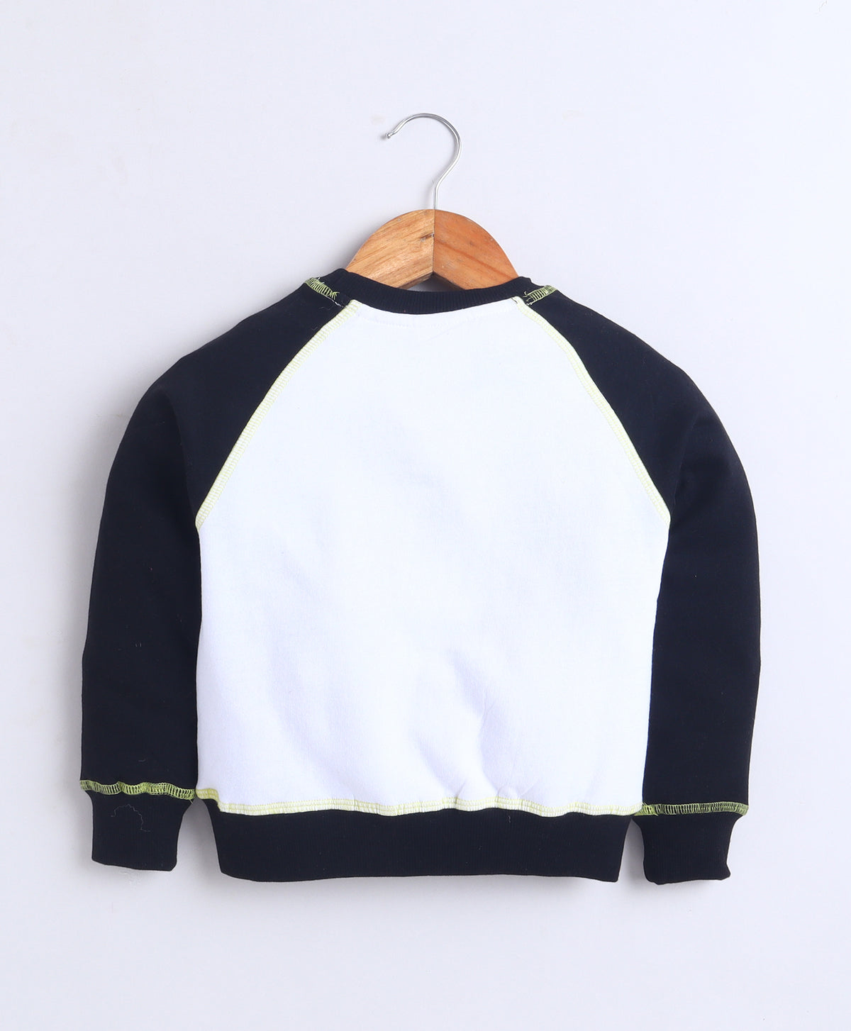 Bumzee White & Black Graphic Print Sweatshirt, Raglan Sleeves, Cotton Fleece