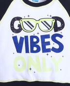 Bumzee White & Black Graphic Print Sweatshirt, Raglan Sleeves, Cotton Fleece