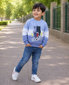 Bumzee Blue Tie & Dye Sweatshirt, Full Sleeves, Cotton Blend