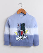 Bumzee Blue Tie & Dye Sweatshirt, Full Sleeves, Cotton Blend