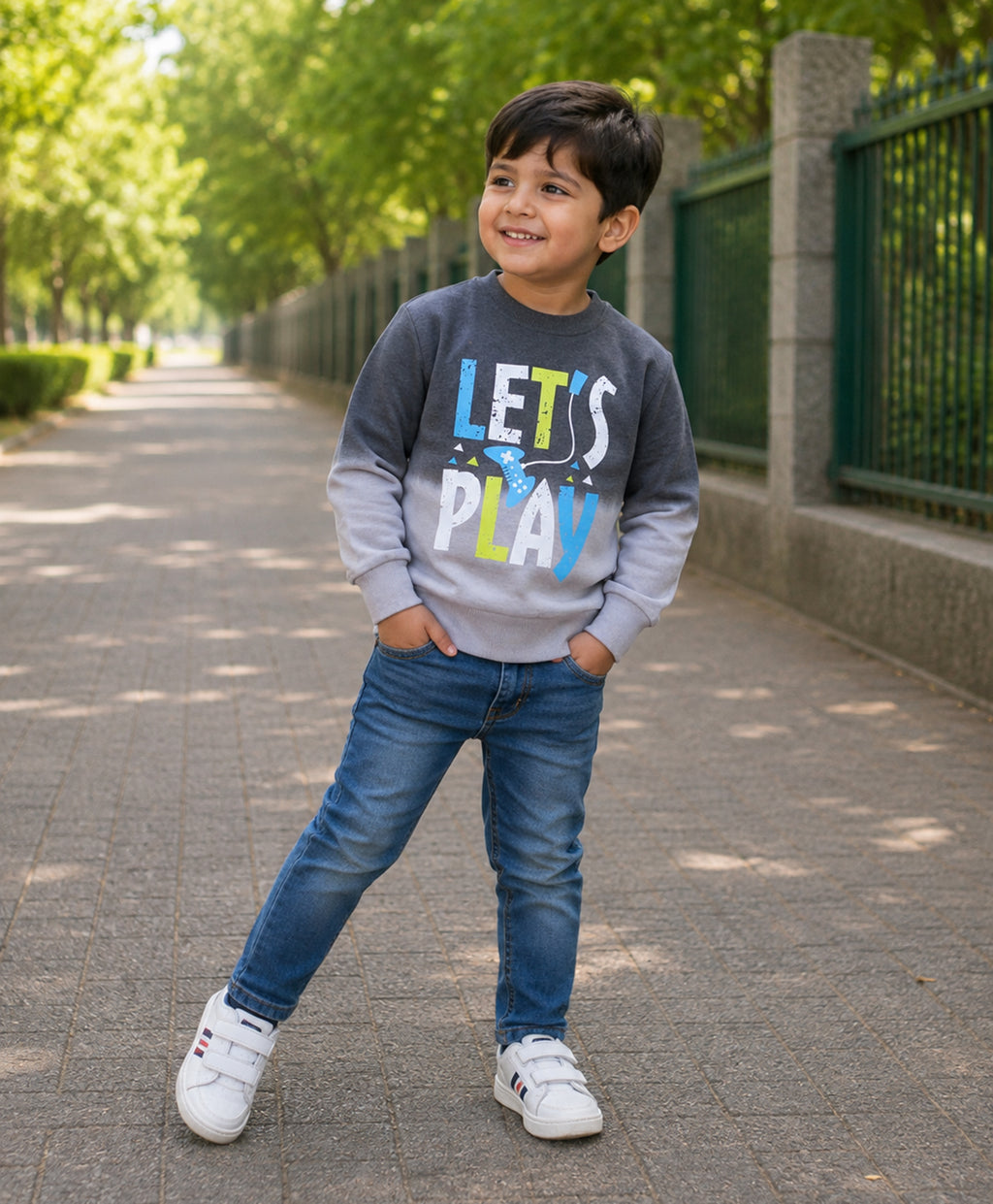 Bumzee Grey Tie & Dye Sweatshirt, Full Sleeves, Cotton Blend