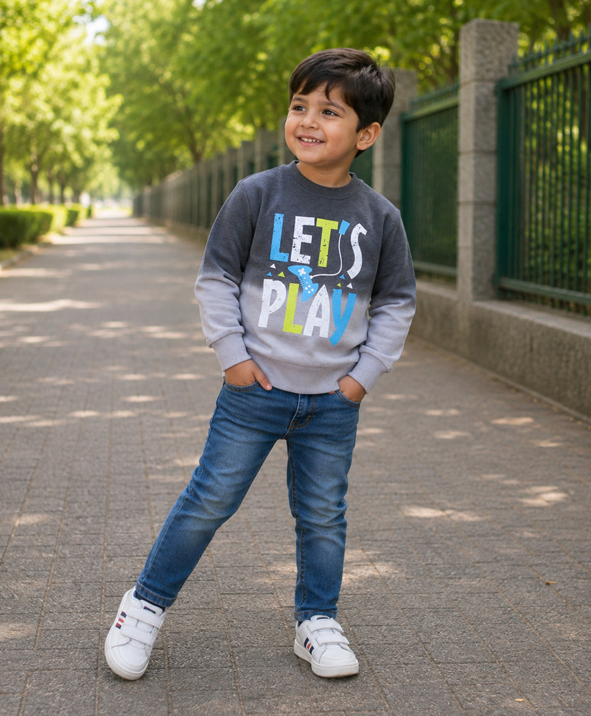 Bumzee Grey Tie & Dye Sweatshirt, Full Sleeves, Cotton Blend