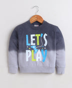 Bumzee Grey Tie & Dye Sweatshirt, Full Sleeves, Cotton Blend