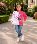 Bumzee Pink Cut & Sew Sweatshirt, Full Sleeves, Cotton Fleece