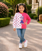 Bumzee Pink Cut & Sew Sweatshirt, Full Sleeves, Cotton Fleece
