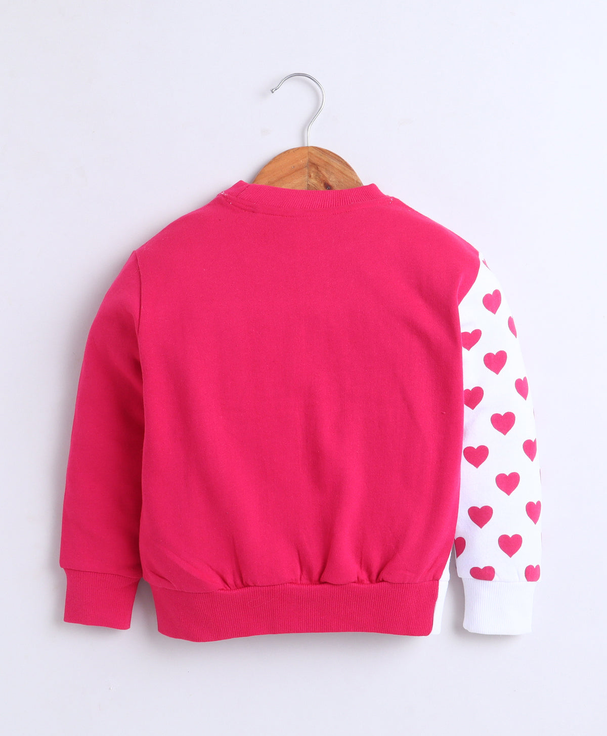 Bumzee Pink Cut & Sew Sweatshirt, Full Sleeves, Cotton Fleece