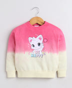 Bumzee Pink Tie & Dye Sweatshirt, Full Sleeves, Cotton Blend
