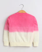 Bumzee Pink Tie & Dye Sweatshirt, Full Sleeves, Cotton Blend