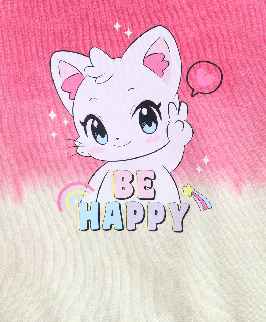 Bumzee Pink Tie & Dye Sweatshirt, Full Sleeves, Cotton Blend