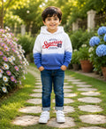 Bumzee Blue Tie & Dye Sweatshirt, Full Sleeves, Cotton Blend, Hooded