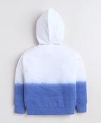Bumzee Blue Tie & Dye Sweatshirt, Full Sleeves, Cotton Blend, Hooded