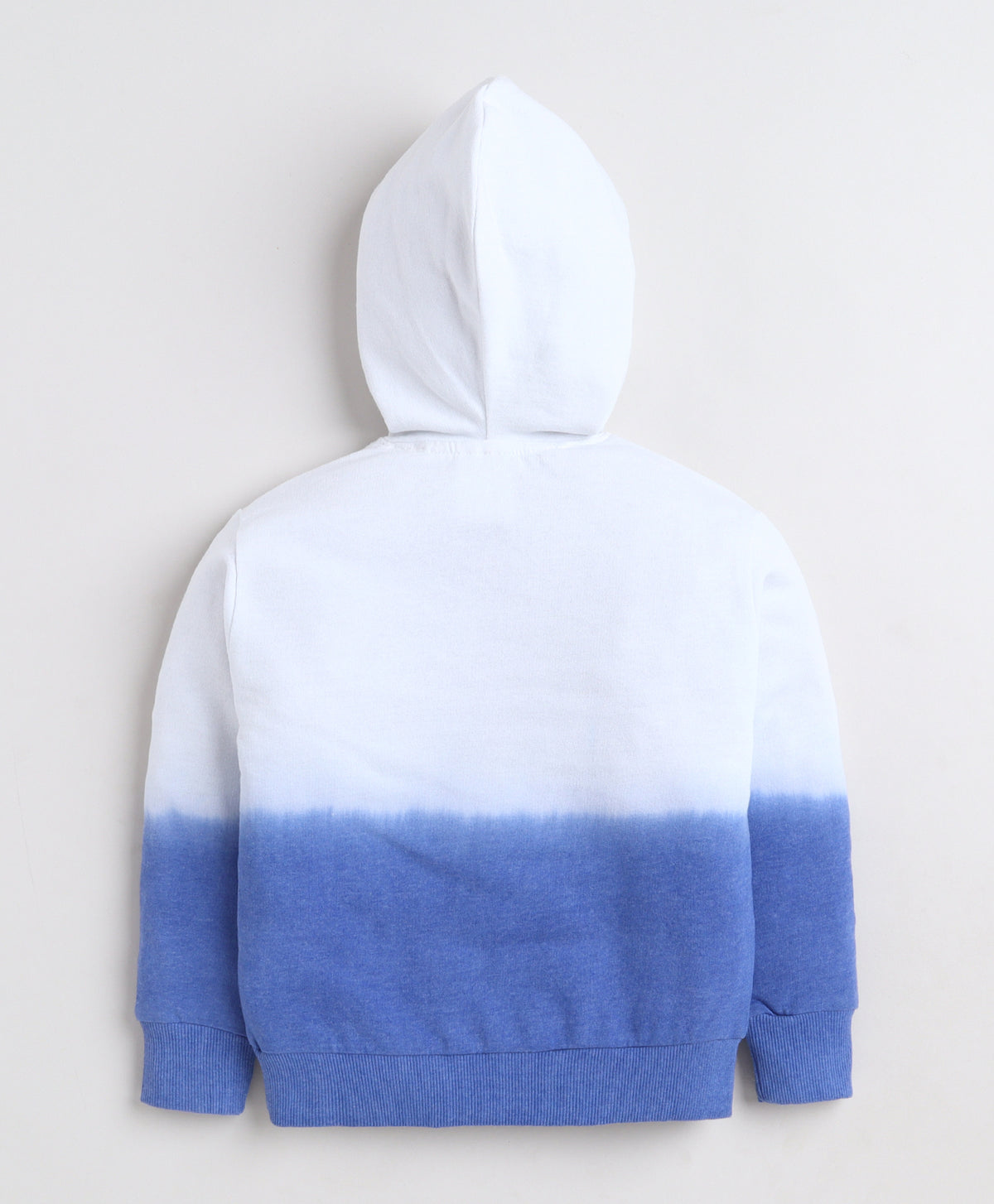 Bumzee Blue Tie & Dye Sweatshirt, Full Sleeves, Cotton Blend, Hooded