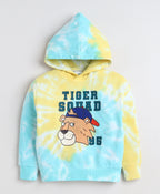 Bumzee Multi Tie & Dye Sweatshirt, Full Sleeves, Cotton Blend, Hooded (Style Peb11816)