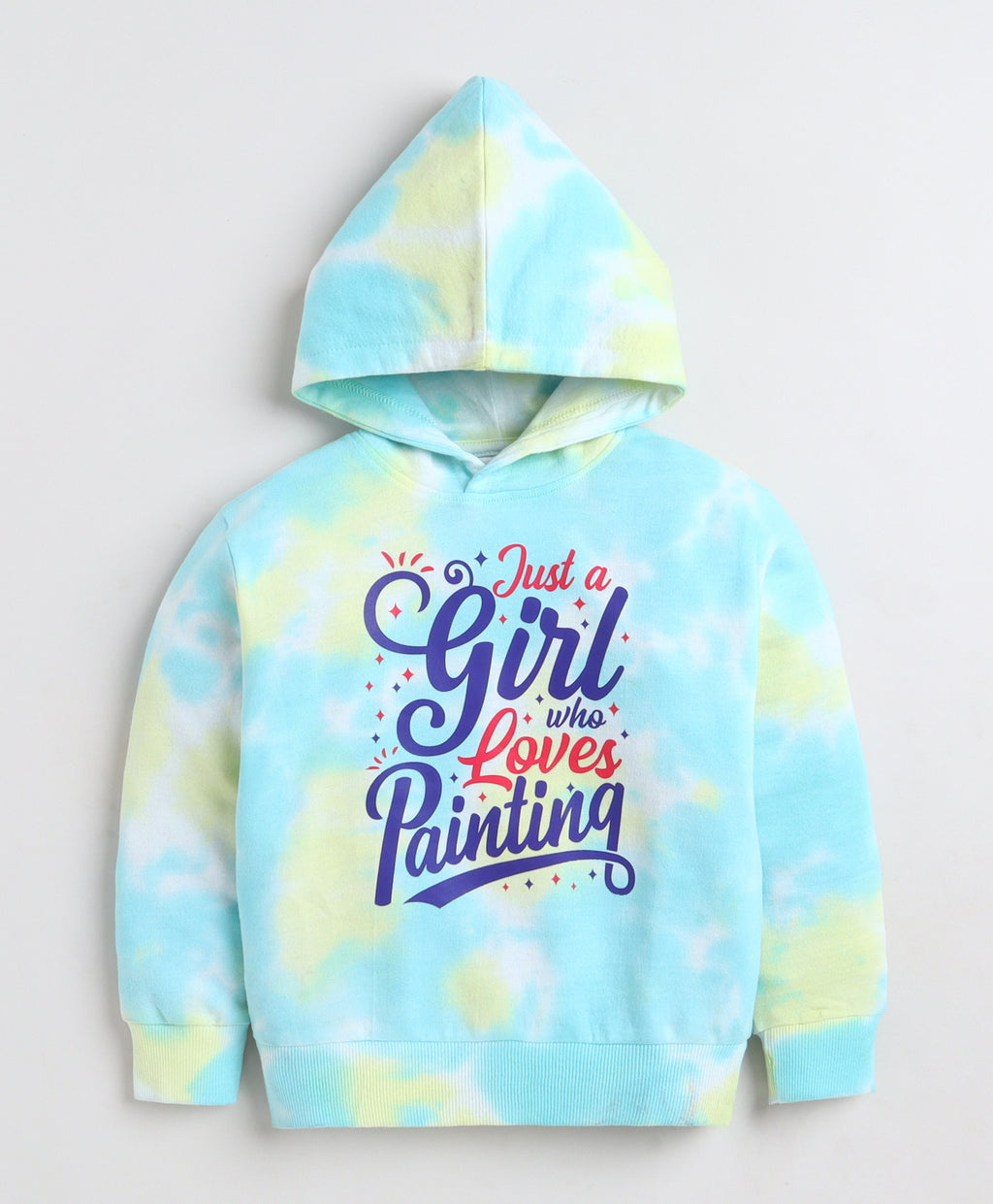 Bumzee Multi Tie & Dye Sweatshirt, Full Sleeves, Cotton Blend, Hooded (Style Peb11819)
