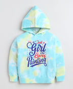 Bumzee Multi Tie & Dye Sweatshirt, Full Sleeves, Cotton Blend, Hooded (Style Peb11819)