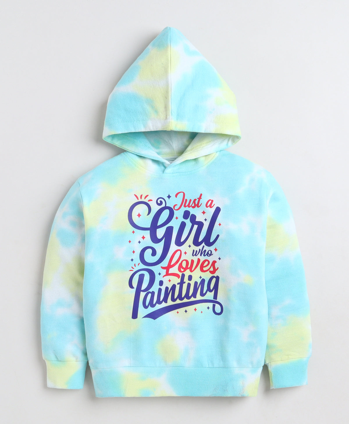 Bumzee Multi Tie & Dye Sweatshirt, Full Sleeves, Cotton Blend, Hooded (Style Peb11819)