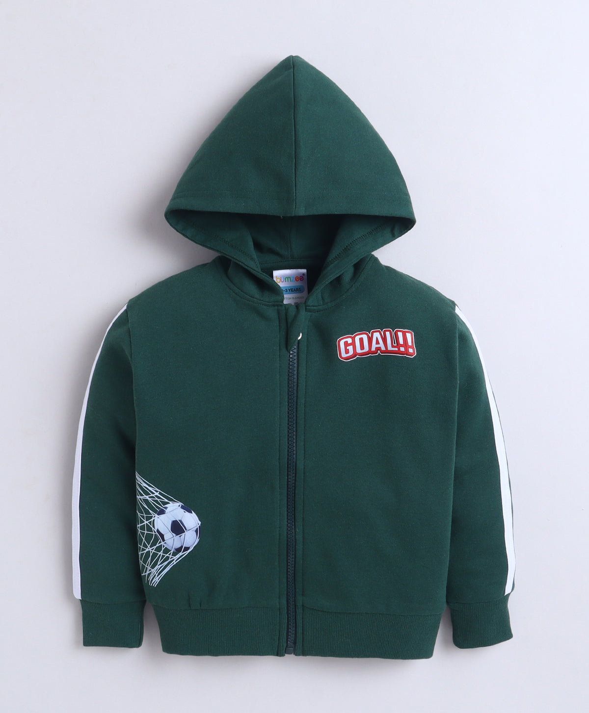 Bumzee Green Graphic Print Sweatshirt, Full Sleeves, Cotton Fleece